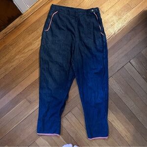 Vintage 1950s Jeans with red plaid detailing